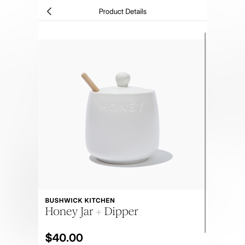 White Honey Jar with Dipper